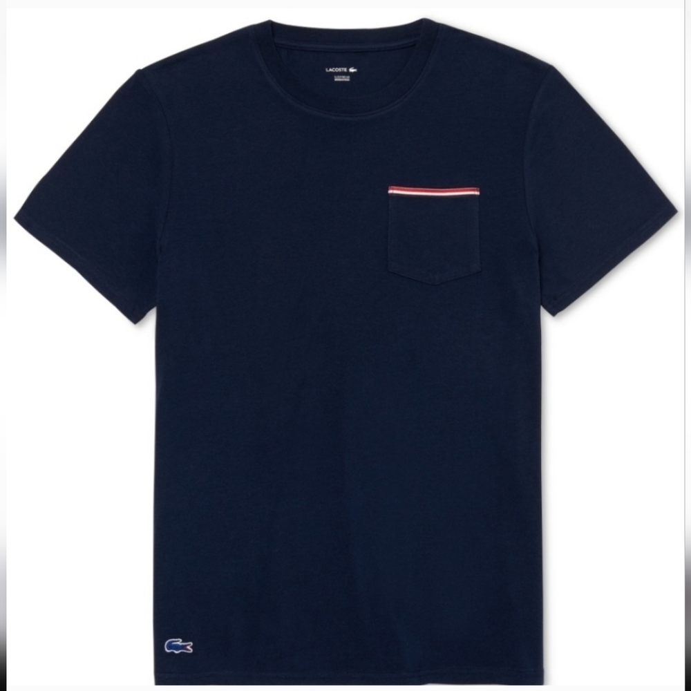 Lacoste Crew Neck Tee Sleep Lounge Navy Blue Tshirt Size XL Add On Gift New